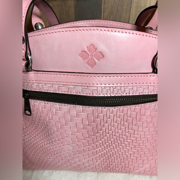 Patricia Nash Blush Pink Wavy Woven Embossed Leather Poppy Tote - Picture 4 of 8